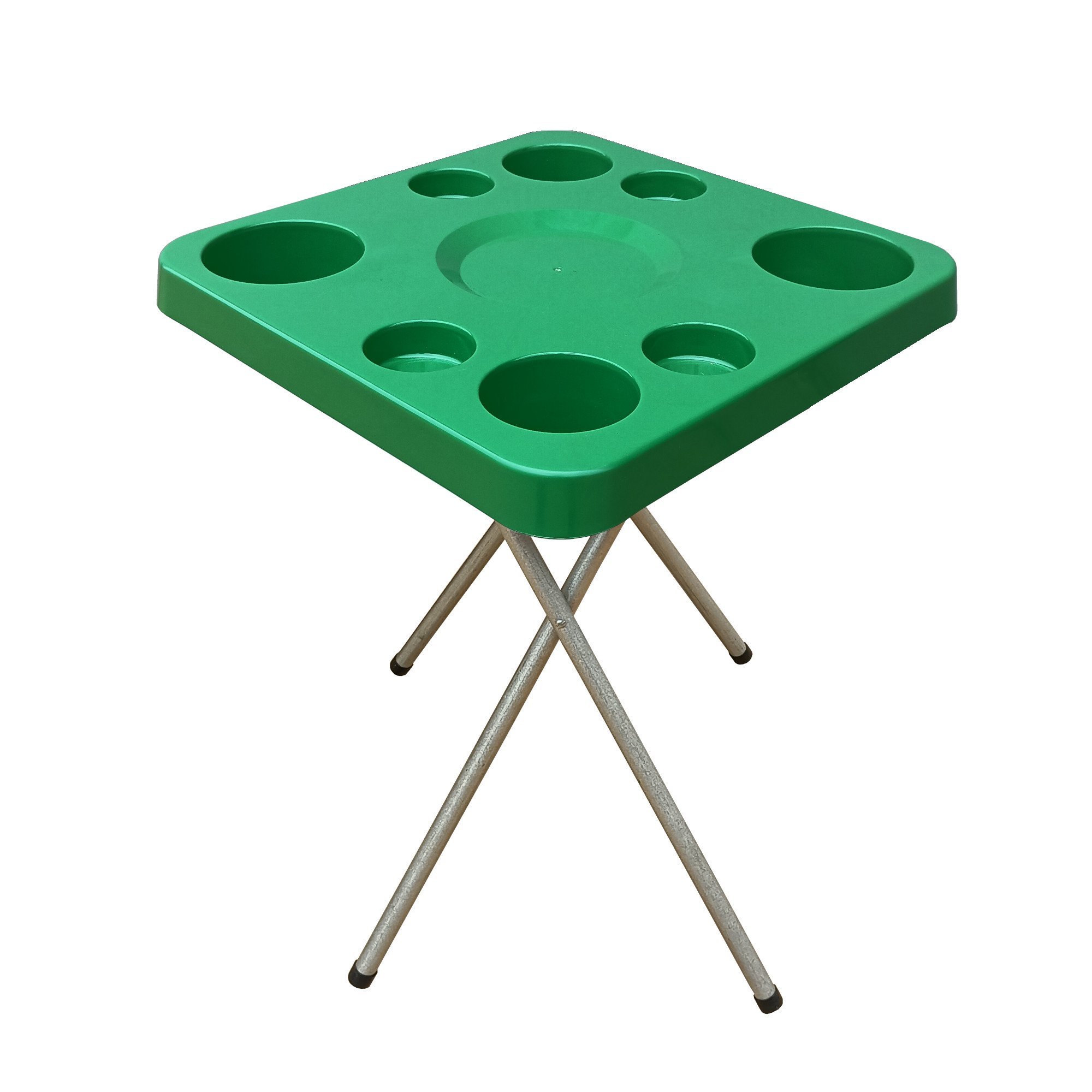 Mesa Dobravel para Petiscos Praia e Suporte Guarda Sol Chão Cor:verde - 3