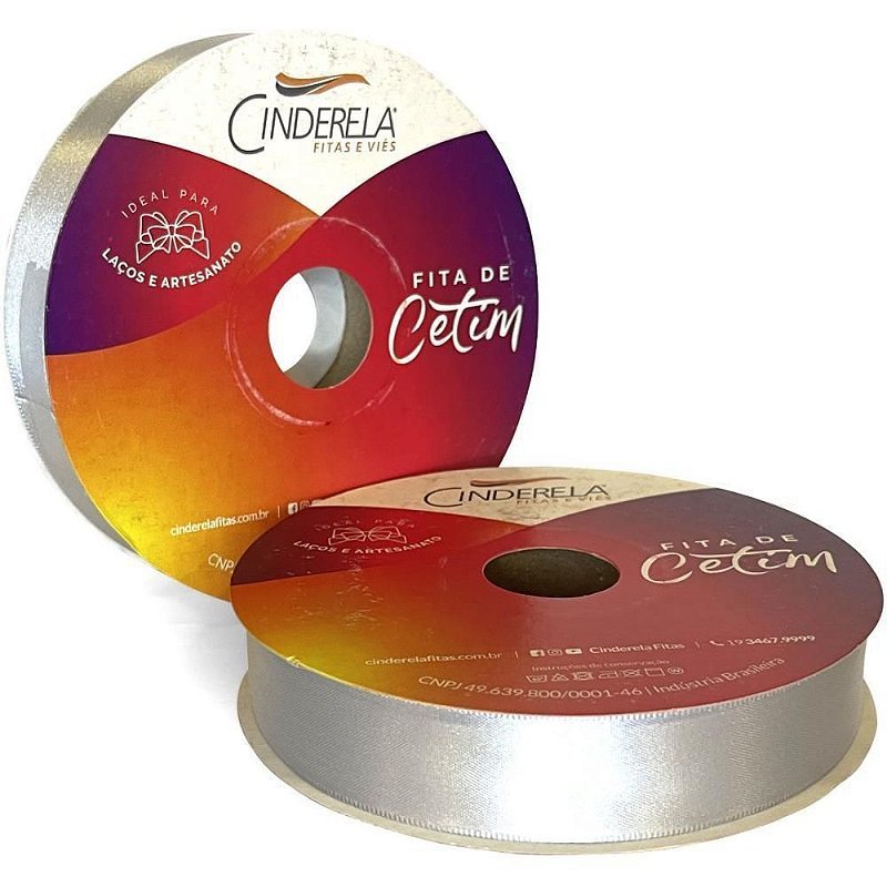 Fita de Cetim 22mm 50m. Prata - 2