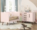 Ver imagem 2 de Berço Mini Cama com Colchão e Cômoda Q Encanto Retrô Rosa Qmovi