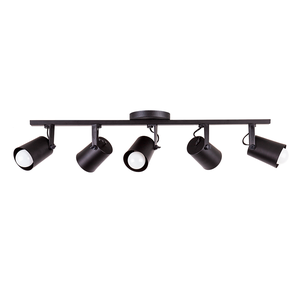 Spot Trilho de Sobrepor Moderno Direcionável Fokus 5 Lâmpadas E27 Bivolt:Preto/110V/220V