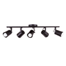 Spot Trilho de Sobrepor Moderno Direcionável Fokus 5 Lâmpadas E27 Bivolt:Preto/110V/220V - 1