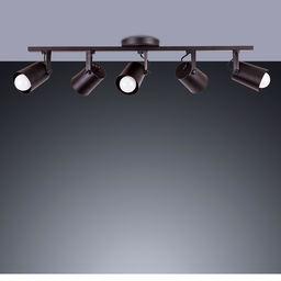 Spot Trilho de Sobrepor Moderno Direcionável Fokus 5 Lâmpadas E27 Bivolt:Preto/110V/220V - 2