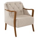 Ver imagem 6 de Kit 2 Poltronas Decorativas Braços em Madeira Hand Linho Bege - Gran Belo