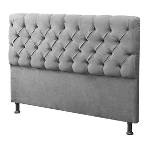 Cabeceira King Size Cama Box Casal Estofada Sofia 195cm:suede Cinza