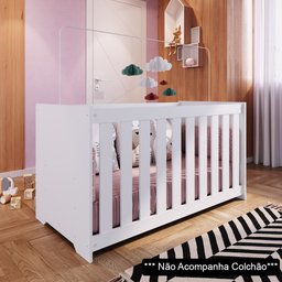 Berço com Mosquiteiro Certificado Inmetro Aconchego LA001 Branco - Completa Móveis - 2