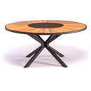 Ver imagem 1 de Mesa de Jantard Madeira com 1,40m e Centro Giratório Marrom - Voratto Móveis