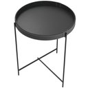 Ver imagem 1 de Mesa de Canto Lateral Decorativa Industrial Sala de Estar Sintético Preto P06 Daisy - Lyam Lyam Deco