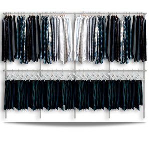 Arara cabideiro aramado trilho parede closet loja suspenso Br 3,70 m