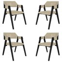 Ver imagem 1 de Kit 4 Cadeiras Sala de Jantar e Jogos Carteados Madeira Maciça Poker Pu Bege-preto G42 - Gran Belo