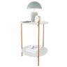 Mesa de Apoio Lateral Duda Off White com Pés de Ferro Bronze Ofertamo - 1