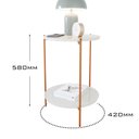 Ver imagem 5 de Mesa de Apoio Lateral Duda Off White com Pés de Ferro Bronze Ofertamo