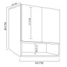 Armário Aéreo Duas Portas Com Nicho Natural Em Mdf - 3