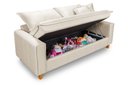 Ver imagem 2 de Sofa Living com Bau Multiuso 3 Lugares Linho Pes em Madeira: Marmore