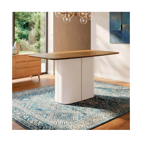 Mesa de Jantar 6 Lugares Retangular 160cm Verbena N01 Off White Ypê - Lyam Decor