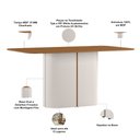 Ver imagem 2 de Mesa de Jantar 6 Lugares Retangular 160cm Verbena N01 Off White Ypê - Lyam Decor