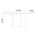 Ver imagem 3 de Mesa de Jantar 6 Lugares Retangular 160cm Verbena N01 Off White Ypê - Lyam Decor