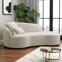 Ver imagem 1 de Divã Recamier Sofá Curvo Sala de Tv e Estar Recepção Inglaterra 150cm Lado Direito Linho Bege- MABE 