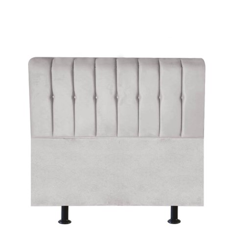 Cabeceira Estofada Kiara 100cm Solteiro Box Quarto Suede Cinza Claro - Gat Magazine