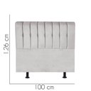 Ver imagem 2 de Cabeceira Estofada Kiara 100cm Solteiro Box Quarto Suede Cinza Claro - Gat Magazine