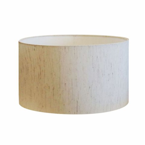 Cúpula Abajur e Luminária em Tecido Cilíndrica Vivare Cp-8025 Ø50x30cm - Bocal Europeu - Linho Bege
