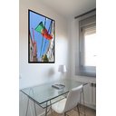 Ver imagem 2 de Quadro Decorativo Portugal Bandeira Céu - 70x50cm:moldura Branca