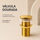 Ver imagem 7 de Cuba Cerâmica Sobrepor Retangular Borda Dourada 60x34x11