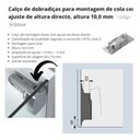 Ver imagem 7 de Kit C/ 2 Dobradiças Sensys Super Alta P/Colagem Em Porta De Vidro E Lateral De Vidro Completas