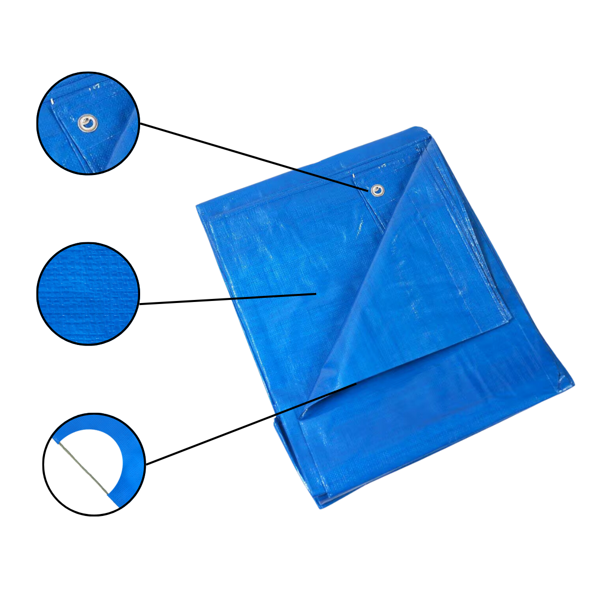 Lona Impermeável para Cobertura Azul 20x12m 330 Micras - 1
