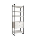 Ver imagem 2 de Guarda Roupa Aberto Industrial Solteiro 1 Módulo com Gaveta Branco Ferro Preto