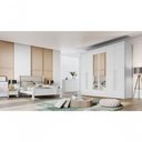 Ver imagem 4 de Guarda Roupa Casal Vertice New 6 Portas de Bater 6 Gavetas MDF com Espelho Neve Móveis Novo