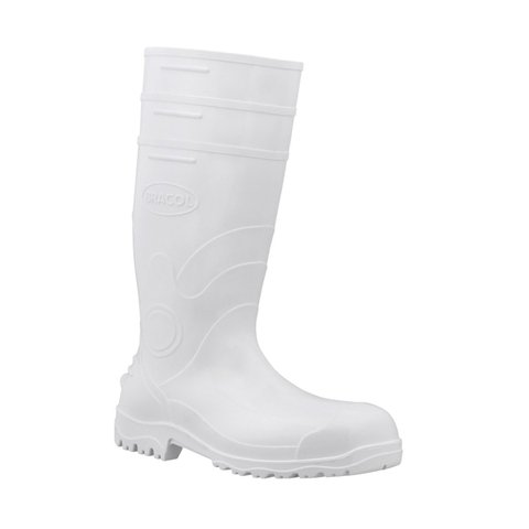 BOTA GALOCHA PVC CANO LONGO SEM FORRO BRANCA BRACOL CA 37455 - 44