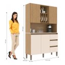 Ver imagem 6 de Armário Kit Cozinha Compacto 4 Portas 3 Gavetas Ac4430 120cm Naturalle/Cristalo/Petra - Decibal