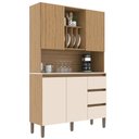 Ver imagem 4 de Balcão de Cozinha 120cm 4 Portas 3 Gavetas AC4430 Carvalho Oak/Arbo/Petra - Decibal