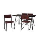 Ver imagem 2 de Mesa Jantar Paraty 120cm Tampo Preto com 4 Cadeiras Angra Estofadas Preta e Marrom