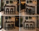 Ver imagem 4 de Mesa Jantar Aparador Bancada Alta Industrial 150x60cm Tampo Marrom Pés Preto