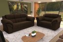 Ver imagem 1 de Conjunto Sofá Windsor Velut 3 e 2 Lugares 2,04m e 1,59m - King House