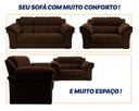 Ver imagem 5 de Conjunto Sofá Windsor Velut 3 e 2 Lugares 2,04m e 1,59m - King House