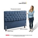 Ver imagem 5 de Cabeceira Cama Box Casal Queen Size Lylla 160cm Capitonê com Frame Linho Azul - Abmaza