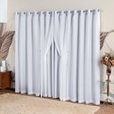 Ver imagem 1 de Cortina Idealle Tecido Blackout Voal Premium 4,00x2,70m Corta Luz Luxo Varão 4m - Gelo