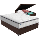 Ver imagem 1 de Cama Box Baú e Colchão Amsterdã Molas Ensacadas Casal Probel: Marrom