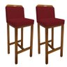 Kit 02 Banquetas Alta Bia Suede Vermelho - 1