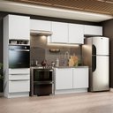 Ver imagem 1 de Armário de Cozinha Completa 340cm Branco/Branco Veludo Lux Madesa 01