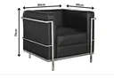 Ver imagem 2 de Poltrono Le Corbusier Premium em Couro Sintetico - Preto