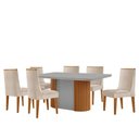 Ver imagem 2 de Mesa de Jantar Aspen 180cm Tampo Mdf Vidro com 6 Cadeiras Lisboa Moderna Mobília