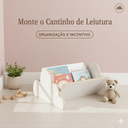 Ver imagem 2 de Porta Livros Infantil Caixote de Mdf Nuvem Montessori Branco