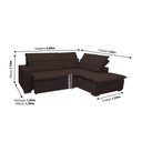 Ver imagem 2 de Sofá Istambul 2.60x1.90m Retrátil e Reclinável com Chaise - Marrom