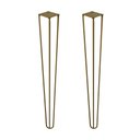 Ver imagem 1 de Kit 2 Pés de Metal 60 CM Hairpin Legs Mesa de Canto Aparador Dourado
