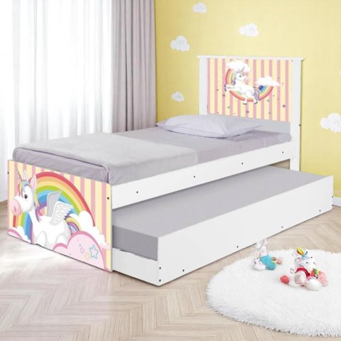 Bi Cama Juvenil Zap com Cabeceira Unicórnio Meigo