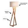 Luminária Tripé Bella com Cúpula Pés Madeira - 3