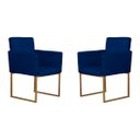 Ver imagem 1 de Conjunto 02 Poltronas para Recepção e Sala Klara Suede - Azul Marinho
